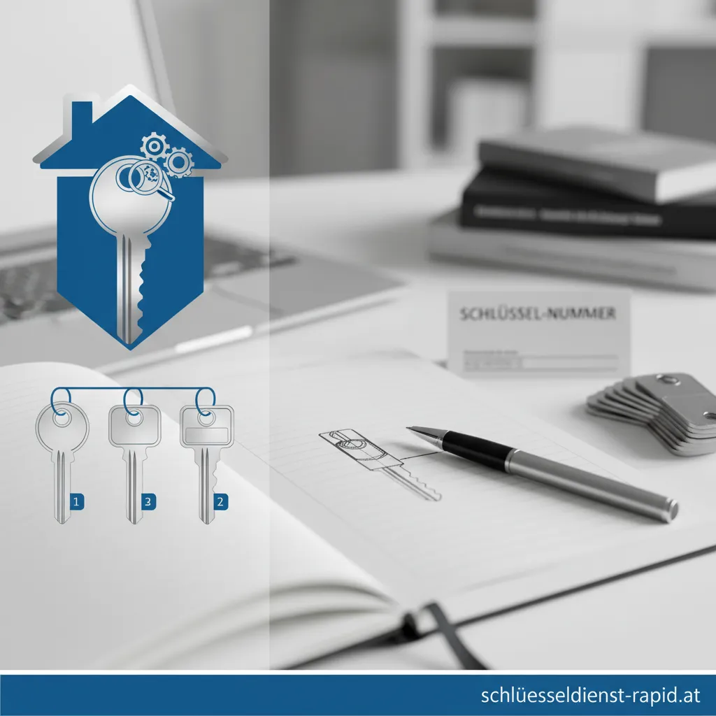 Ein Sicherheitsschlüssel mit seiner Schlüsselnummer auf einer Sicherheitskarte