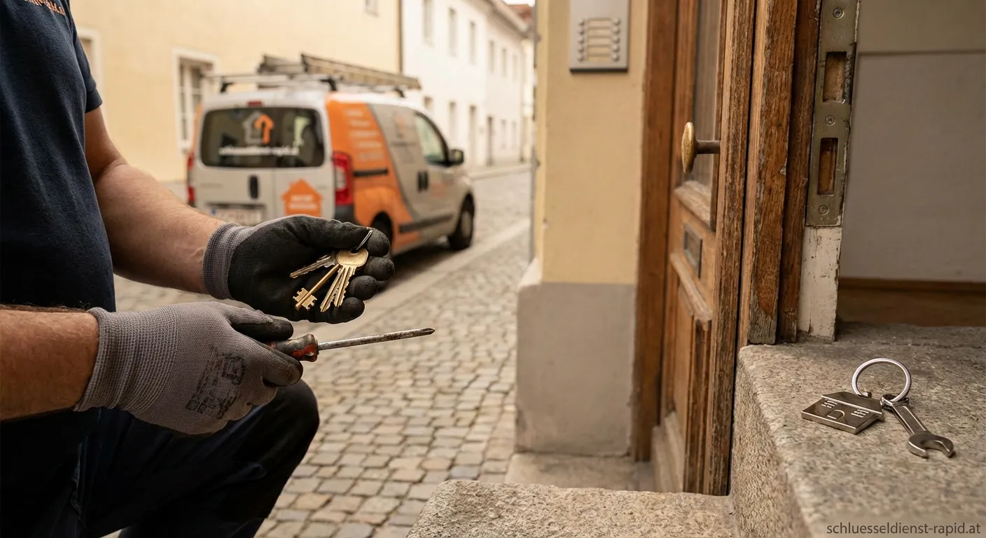 Lintner Schlüsseldienst Mitarbeiter bei der Arbeit