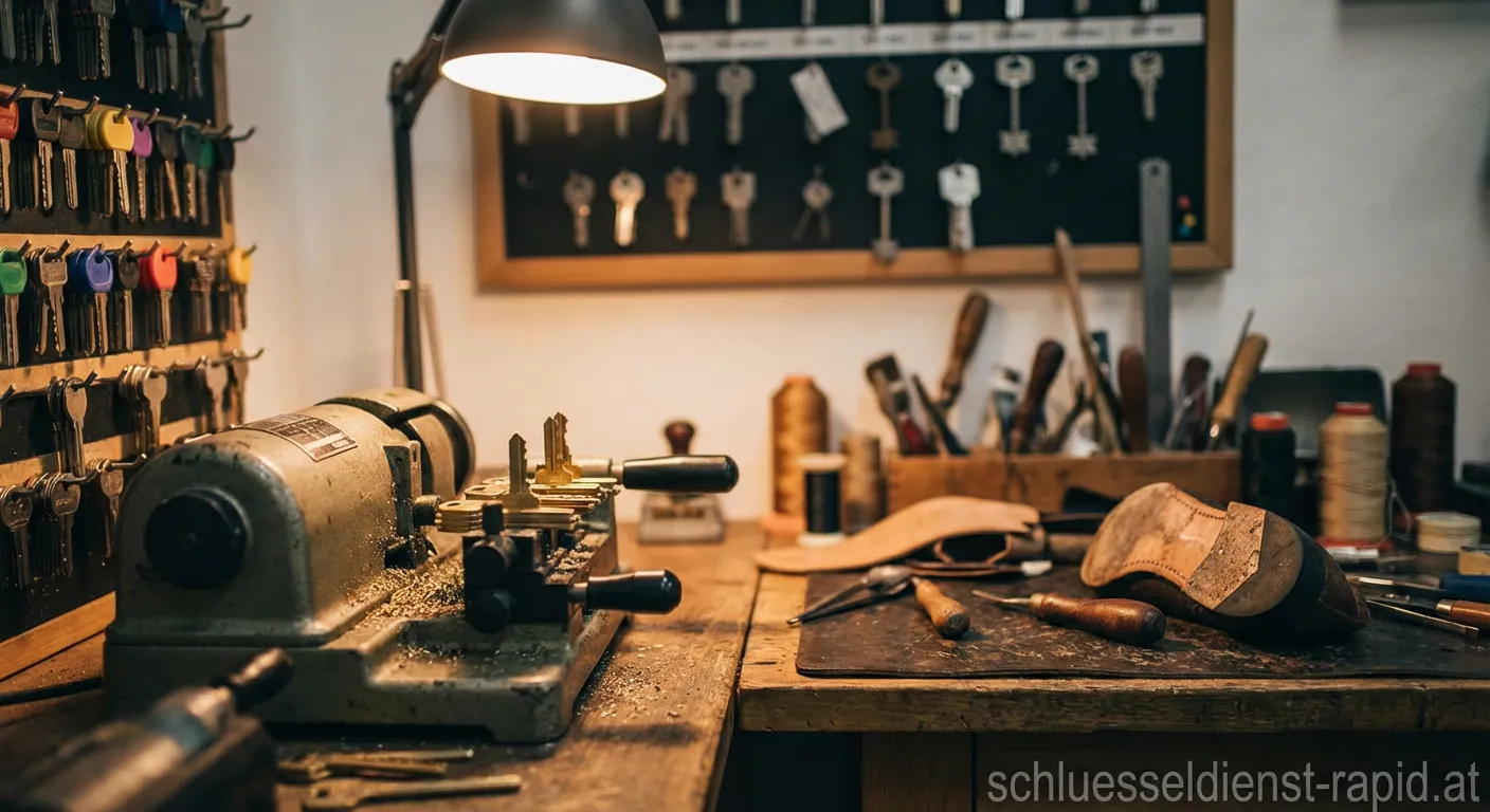 Mitarbeiter von Mister Minit bei der Arbeit an einem Schlüssel