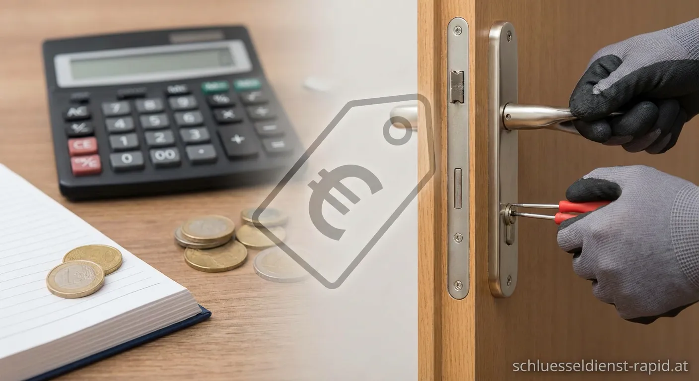 Professioneller Schlüsseldienst Monteur bei der Arbeit an einer Wohnungstür