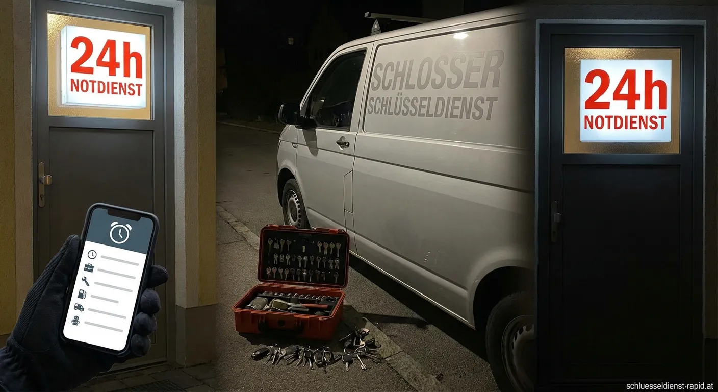 Schlosser bei der professionellen Türöffnung mit Werkzeug