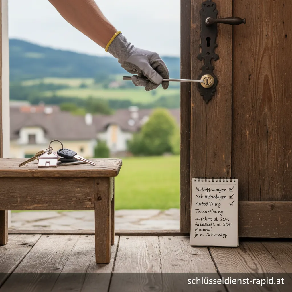 Schlüsseldienst St. Pölten Land im Einsatz bei einer Türöffnung
