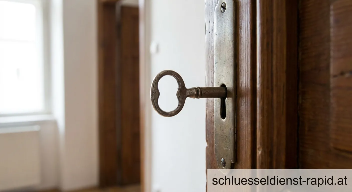 Schlüsseldienst öffnet Tür bei eingestecktem Schlüssel von innen