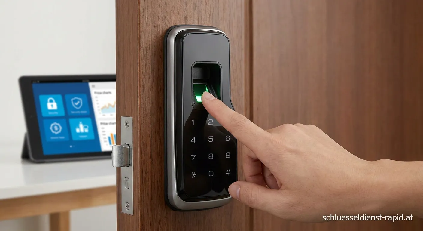 Fingerabdruck-Scanner an moderner Haustür