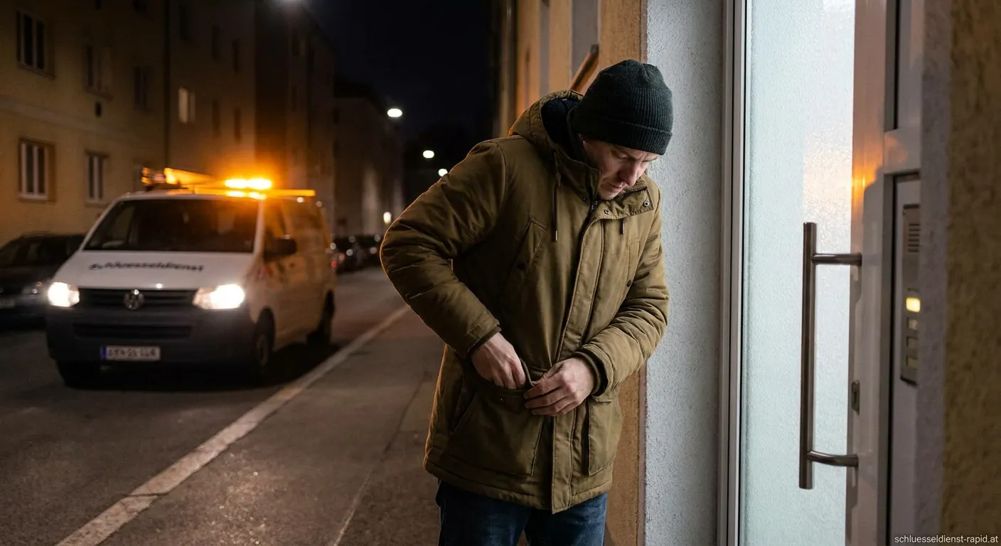 Professioneller Türöffnungs Notdienst bei der Arbeit an einer Wohnungstür